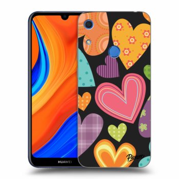 Picasee silikónový čierny obal pre Huawei Y6S - Colored heart