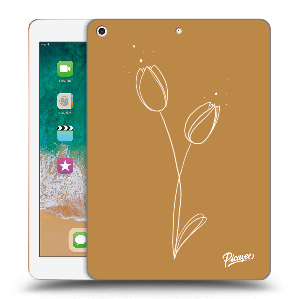 Picasee silikónový čierny obal pre Apple iPad 9.7" 2018 (6. gen) - Tulips