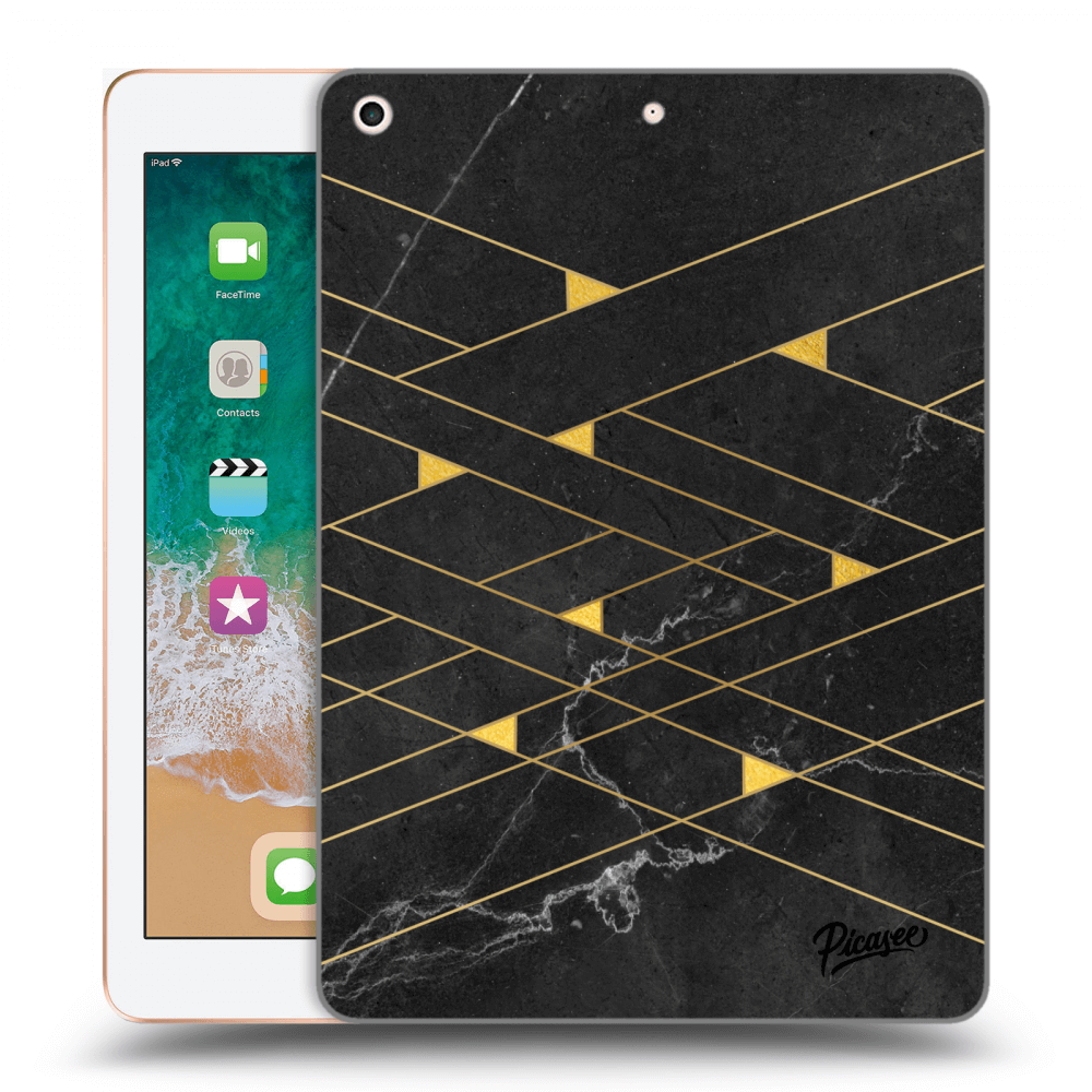 Picasee silikónový čierny obal pre Apple iPad 9.7" 2018 (6. gen) - Gold Minimal