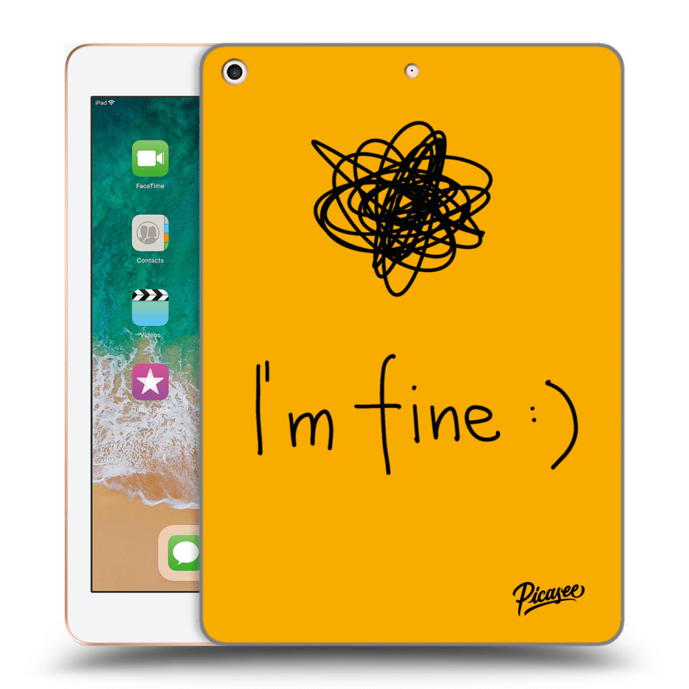 Picasee silikónový čierny obal pre Apple iPad 9.7" 2018 (6. gen) - I am fine