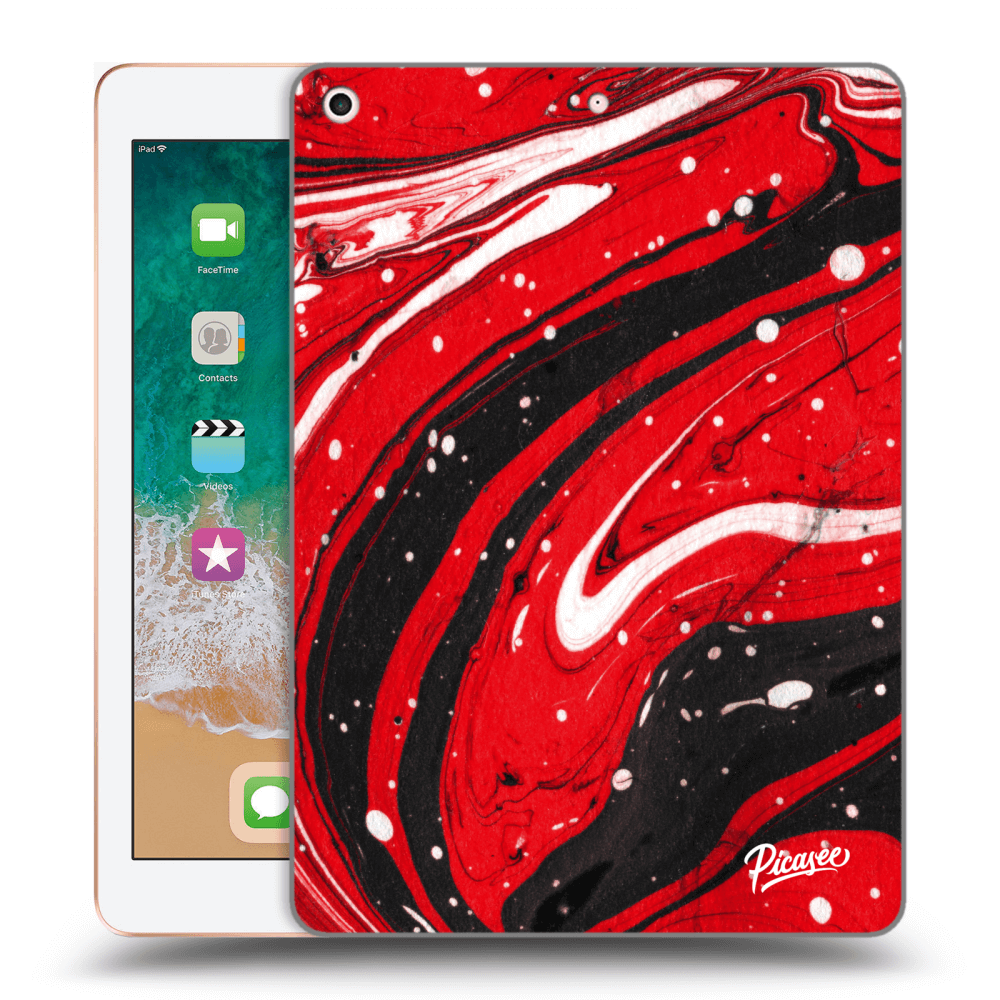 Picasee silikónový čierny obal pre Apple iPad 9.7" 2018 (6. gen) - Red black