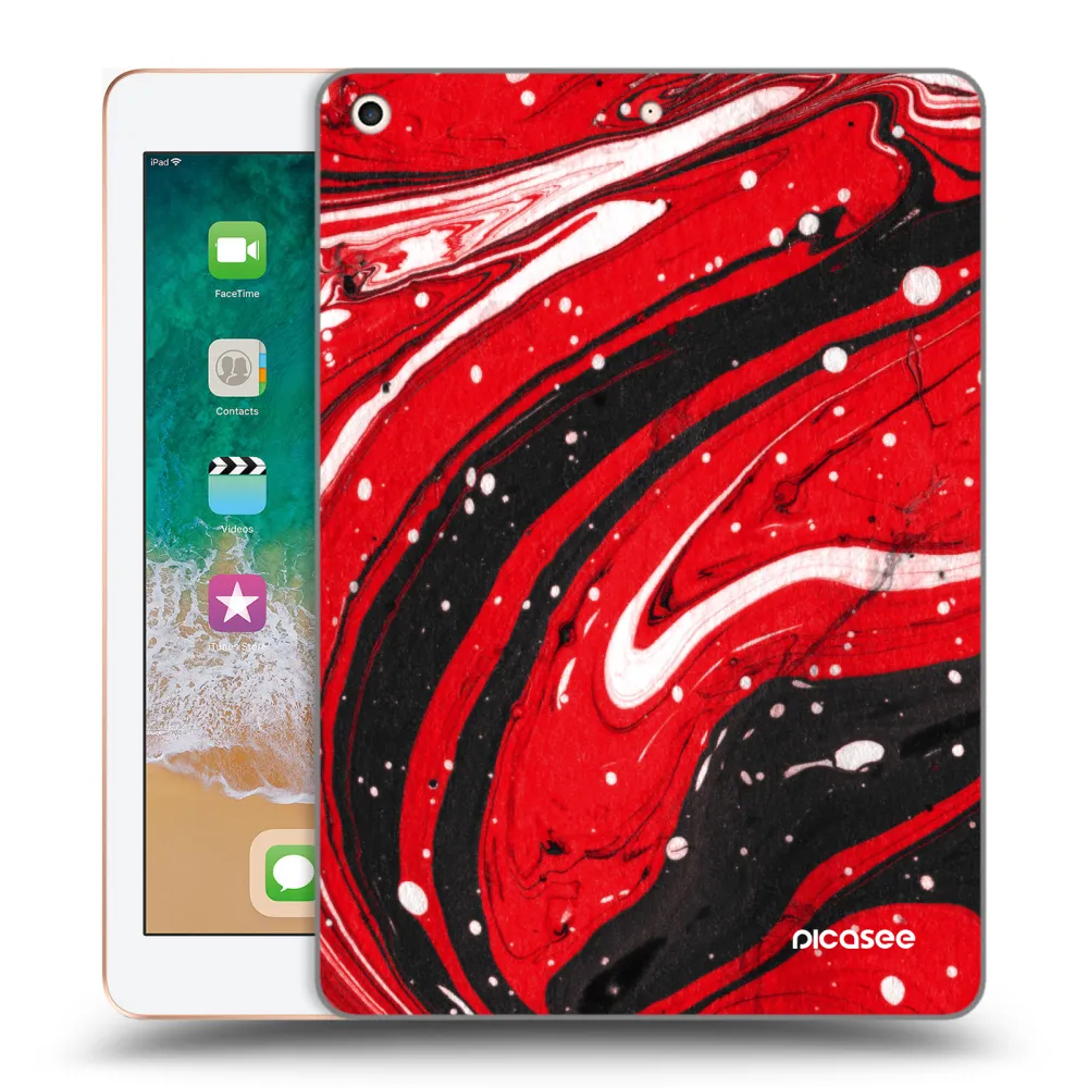Picasee silikónový prehľadný obal pre Apple iPad 9.7" 2018 (6. gen) - Red black