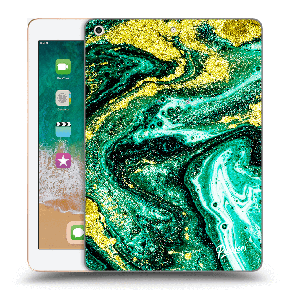 Picasee silikónový čierny obal pre Apple iPad 9.7" 2018 (6. gen) - Green Gold