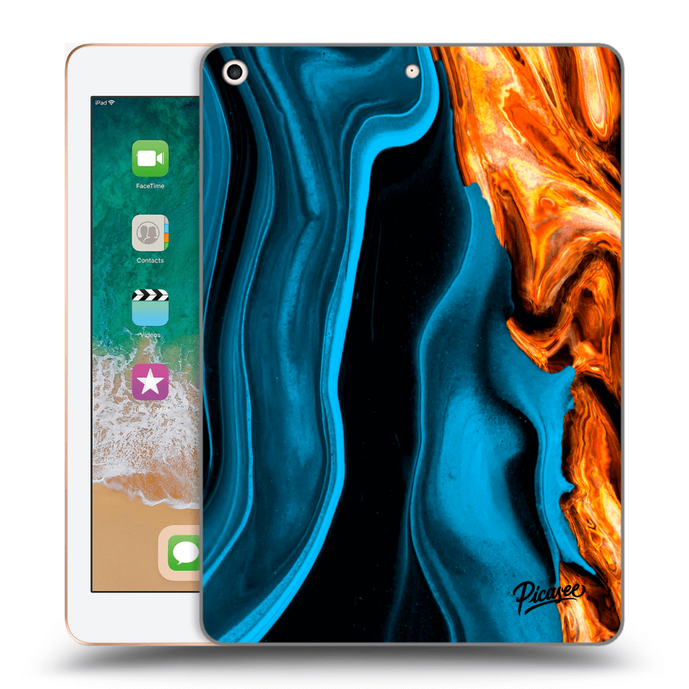 Picasee silikónový prehľadný obal pre Apple iPad 9.7" 2018 (6. gen) - Gold blue