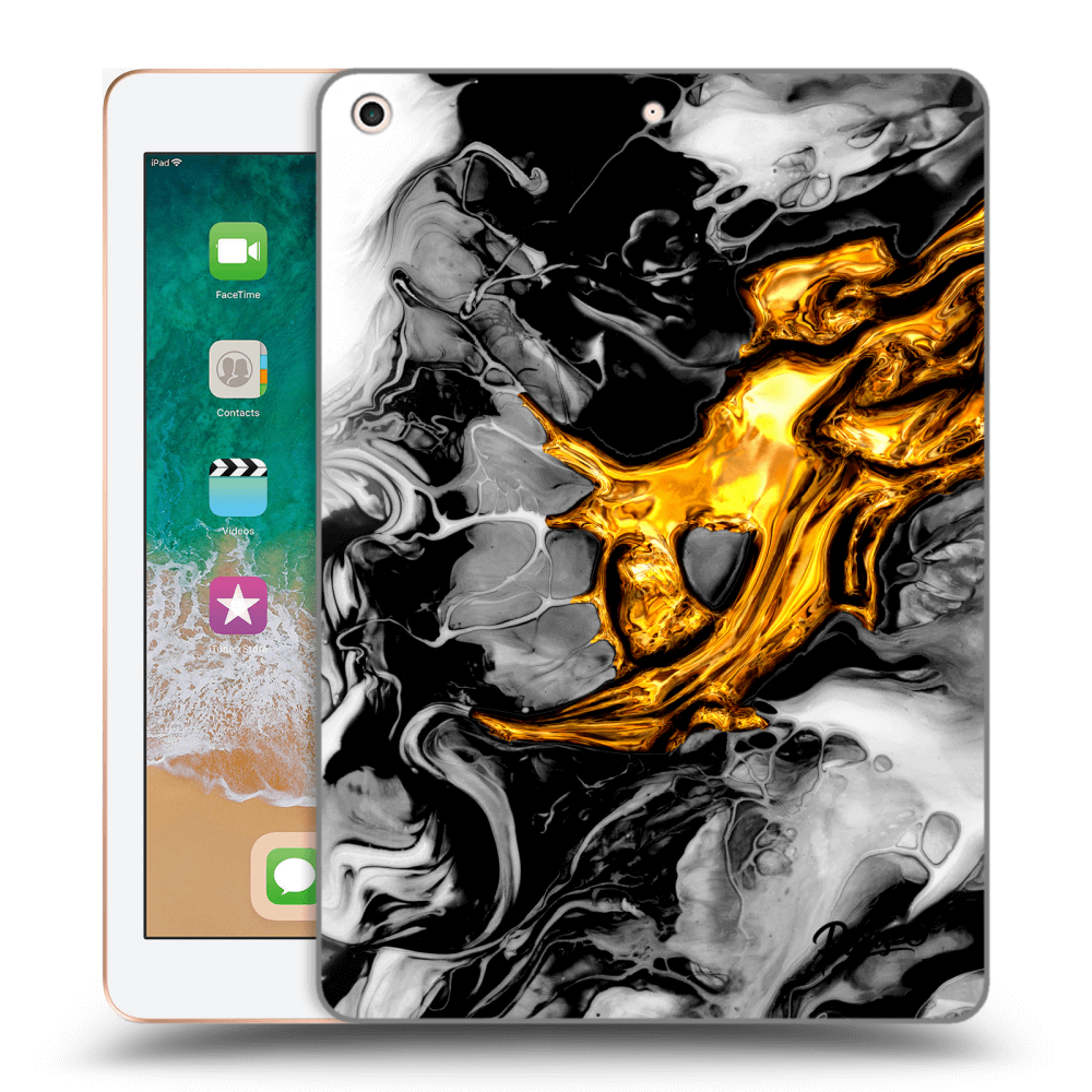 Picasee silikónový čierny obal pre Apple iPad 9.7" 2018 (6. gen) - Black Gold 2
