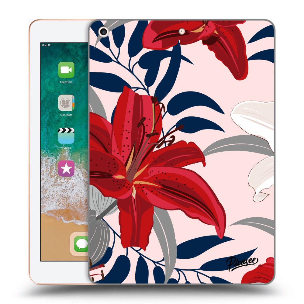 Picasee silikónový prehľadný obal pre Apple iPad 9.7" 2018 (6. gen) - Red Lily