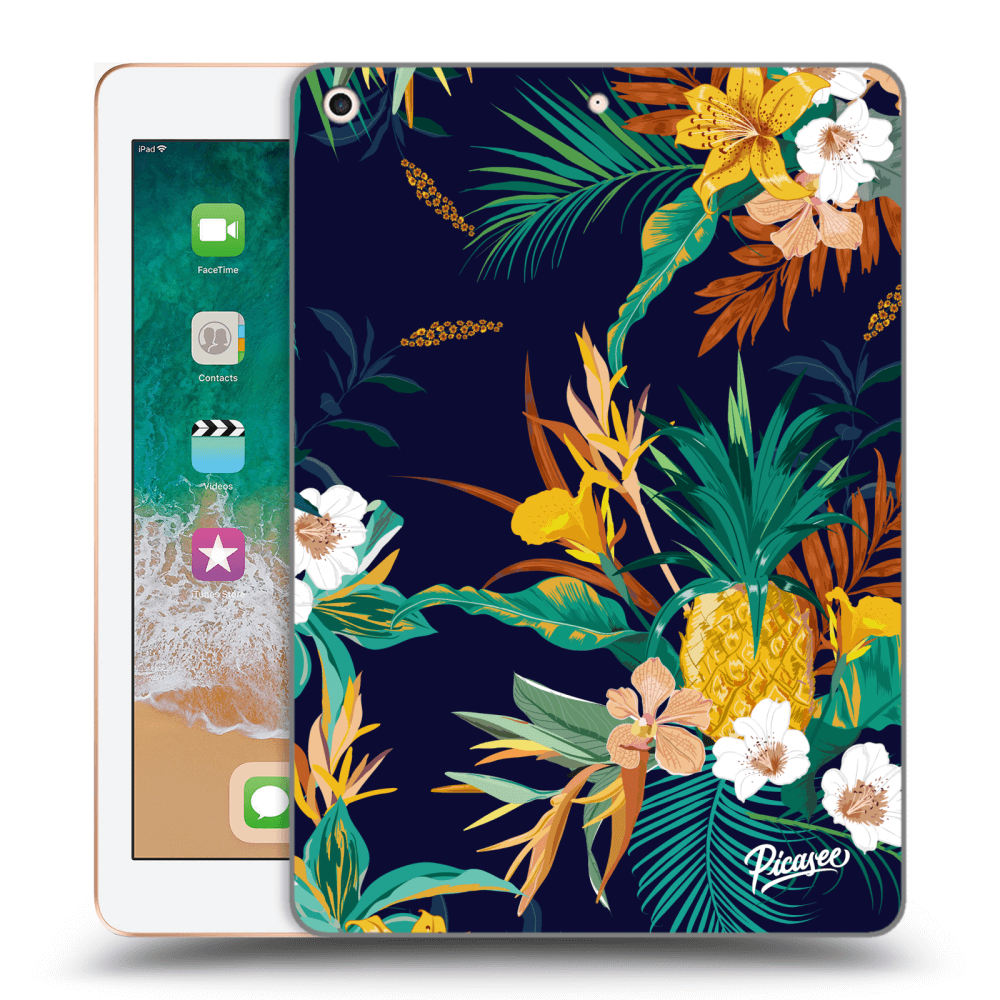 Picasee silikónový čierny obal pre Apple iPad 9.7" 2018 (6. gen) - Pineapple Color