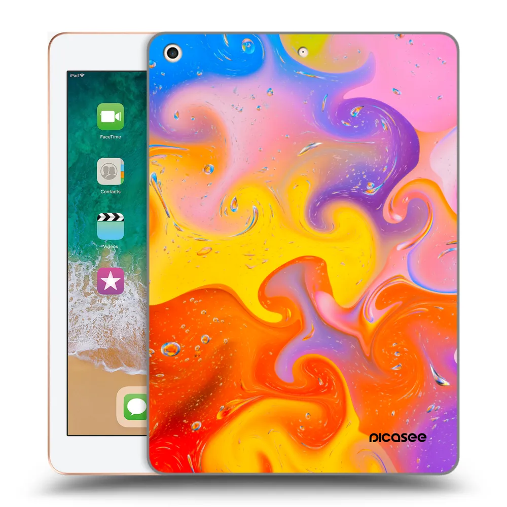 Picasee silikónový prehľadný obal pre Apple iPad 9.7" 2018 (6. gen) - Bubbles