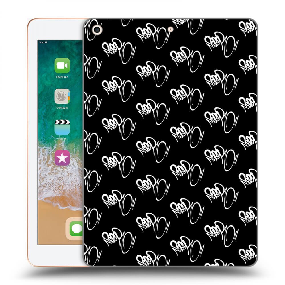 Picasee silikónový čierny obal pre Apple iPad 9.7" 2018 (6. gen) - Separ - White On Black
