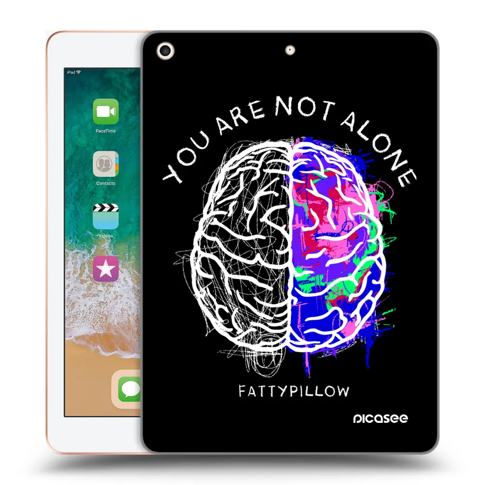 Picasee silikónový prehľadný obal pre Apple iPad 9.7" 2018 (6. gen) - Brain - White