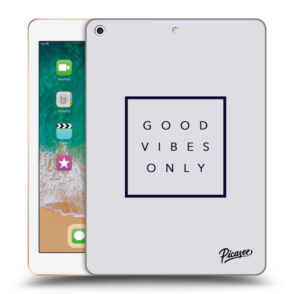 Picasee silikónový čierny obal pre Apple iPad 9.7" 2018 (6. gen) - Good vibes only