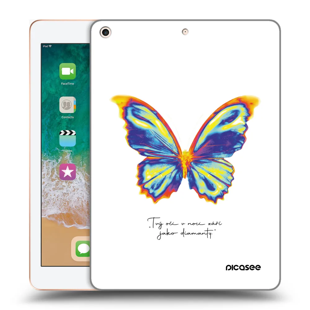 Picasee silikónový prehľadný obal pre Apple iPad 9.7" 2018 (6. gen) - Diamanty White