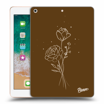 Picasee silikónový prehľadný obal pre Apple iPad 9.7" 2018 (6. gen) - Brown flowers