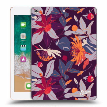 Picasee silikónový prehľadný obal pre Apple iPad 9.7" 2018 (6. gen) - Purple Leaf