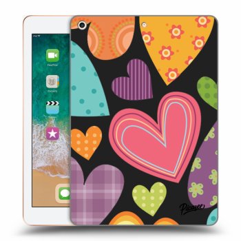 Picasee silikónový čierny obal pre Apple iPad 9.7" 2018 (6. gen) - Colored heart