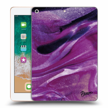 Picasee silikónový prehľadný obal pre Apple iPad 9.7" 2018 (6. gen) - Purple glitter