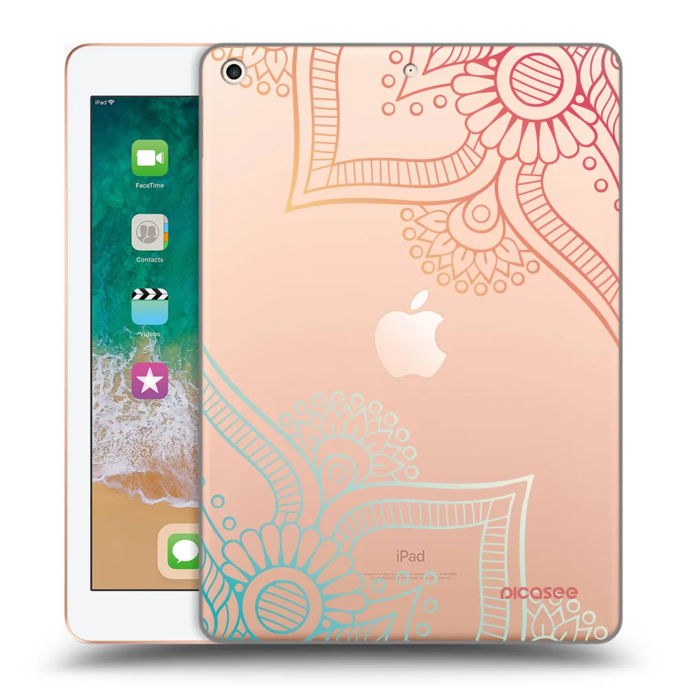 Picasee silikónový prehľadný obal pre Apple iPad 9.7" 2018 (6. gen) - Kvetinový vzor