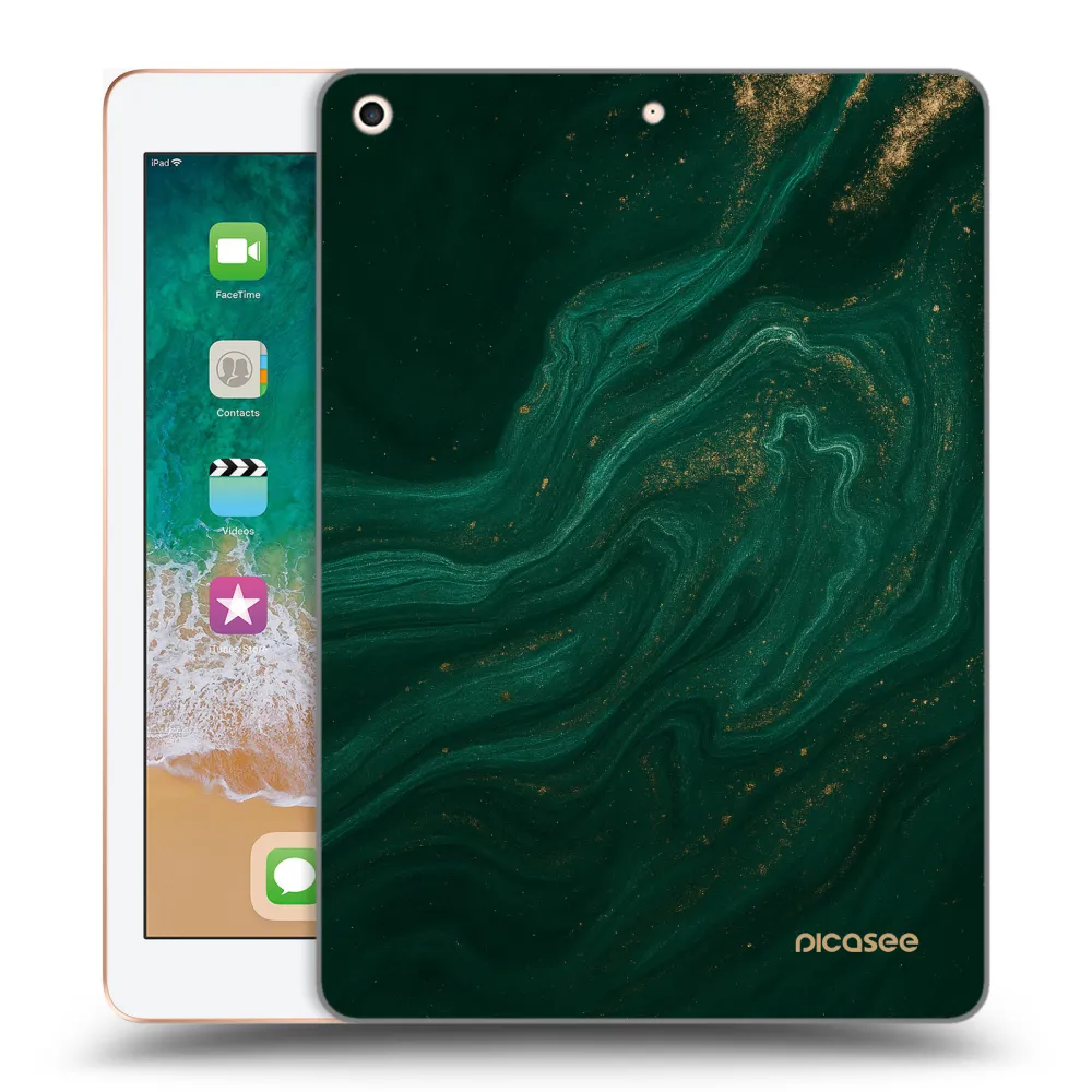 Picasee silikónový prehľadný obal pre Apple iPad 9.7" 2018 (6. gen) - Green