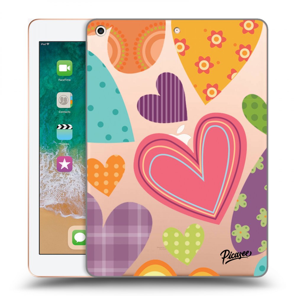 Picasee silikónový prehľadný obal pre Apple iPad 9.7" 2018 (6. gen) - Colored heart