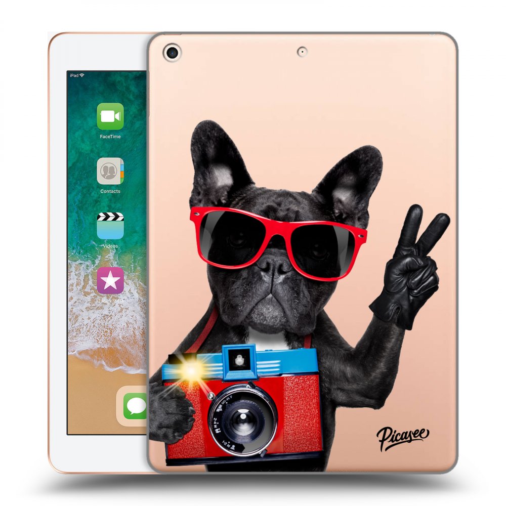 Picasee silikónový prehľadný obal pre Apple iPad 9.7" 2018 (6. gen) - French Bulldog