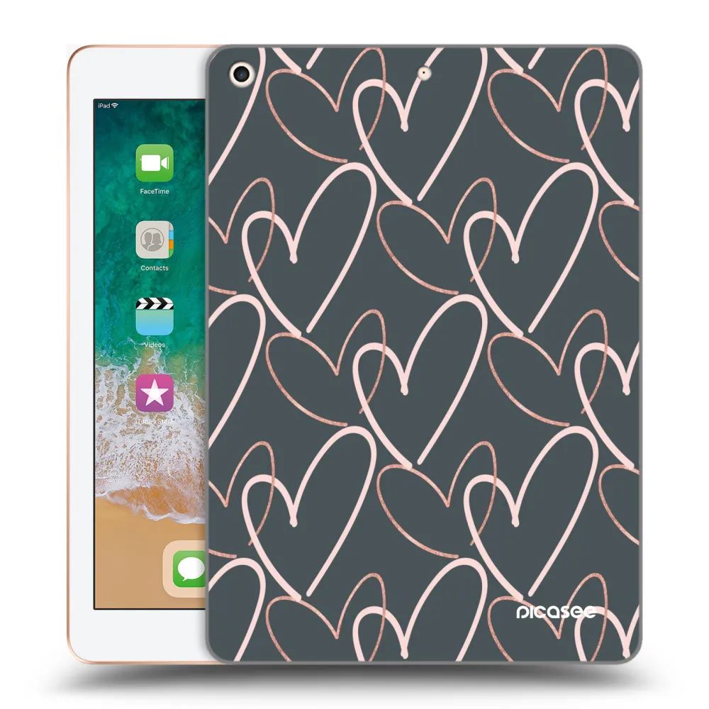 Picasee silikónový prehľadný obal pre Apple iPad 9.7" 2018 (6. gen) - Veľa lásky