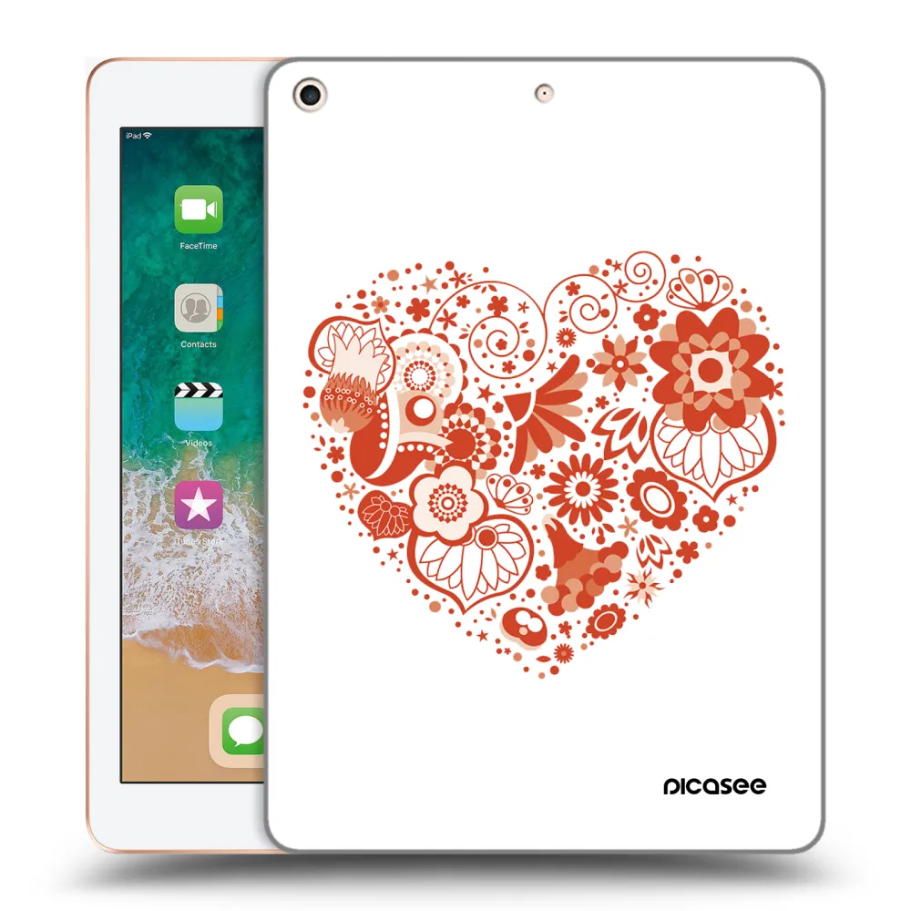 Picasee silikónový prehľadný obal pre Apple iPad 9.7" 2018 (6. gen) - Veľké srdce