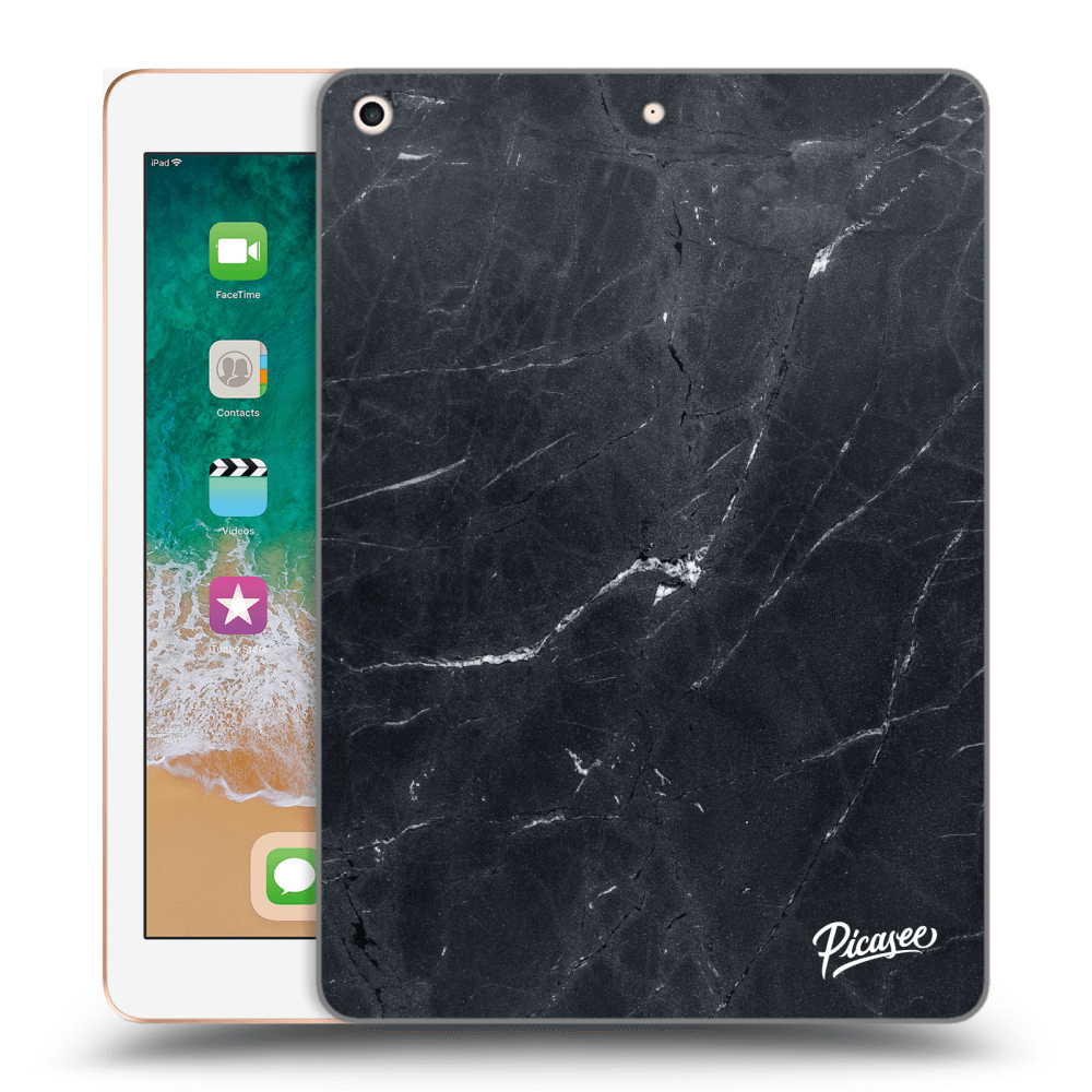 Picasee silikónový čierny obal pre Apple iPad 9.7" 2018 (6. gen) - Black marble