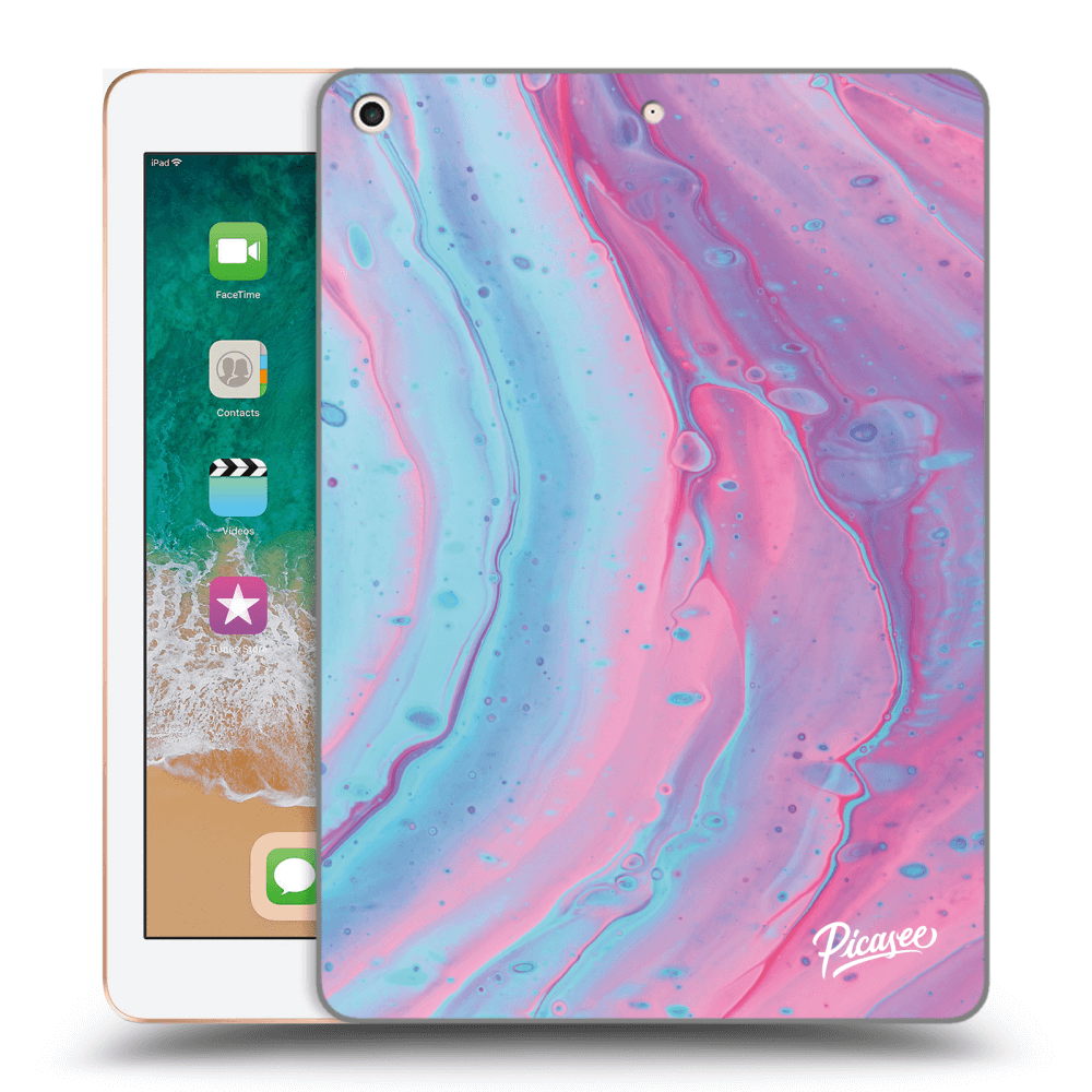 Picasee silikónový čierny obal pre Apple iPad 9.7" 2018 (6. gen) - Pink liquid