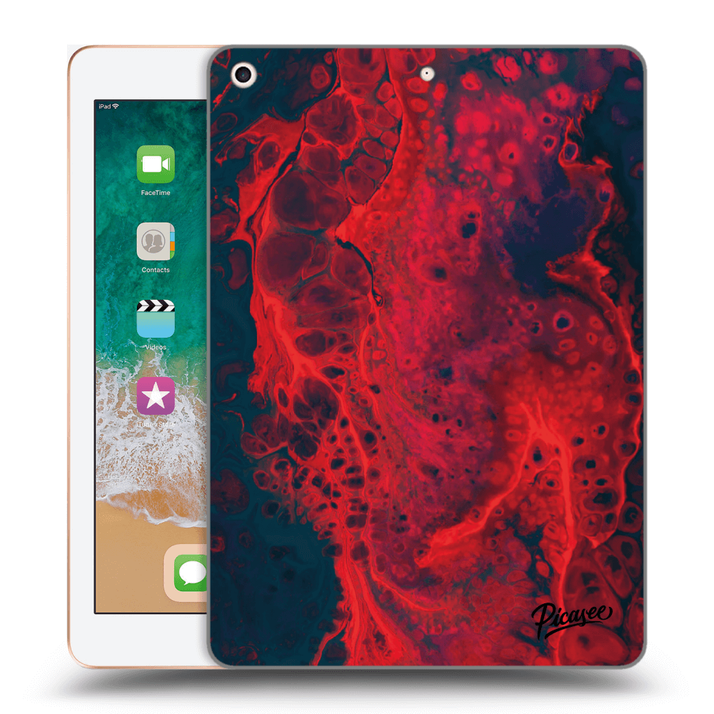 Picasee silikónový čierny obal pre Apple iPad 9.7" 2018 (6. gen) - Organic red