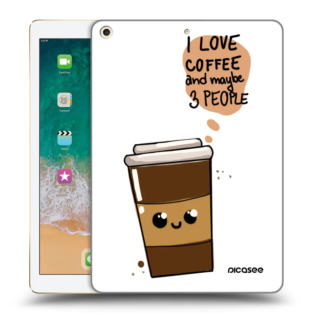 Picasee silikónový prehľadný obal pre Apple iPad 9.7" 2017 (5. gen) - Cute coffee