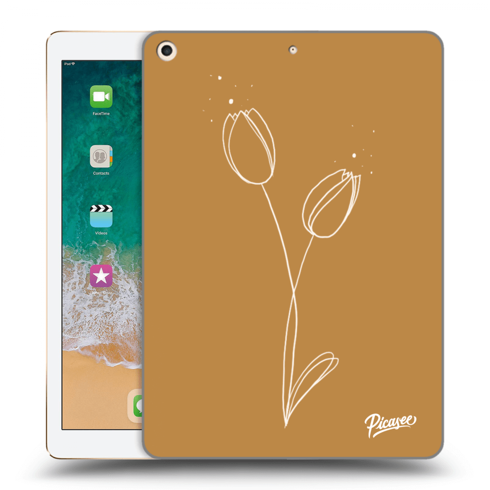 Picasee silikónový čierny obal pre Apple iPad 9.7" 2017 (5. gen) - Tulips