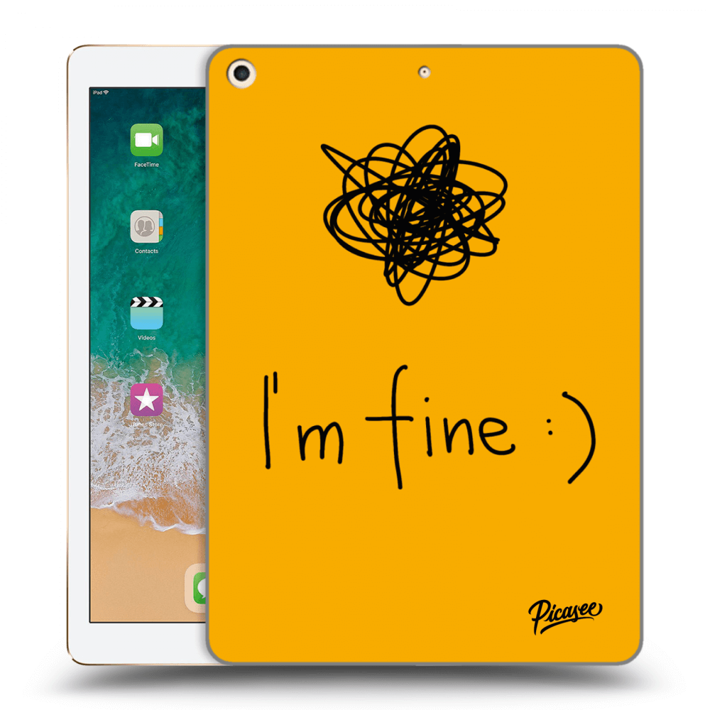 Picasee silikónový prehľadný obal pre Apple iPad 9.7" 2017 (5. gen) - I am fine