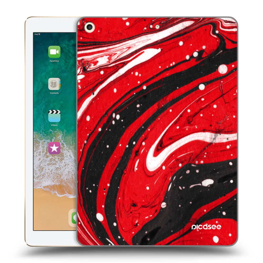 Picasee silikónový prehľadný obal pre Apple iPad 9.7" 2017 (5. gen) - Red black