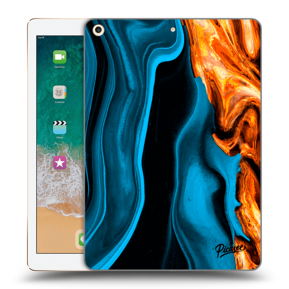 Picasee silikónový čierny obal pre Apple iPad 9.7" 2017 (5. gen) - Gold blue