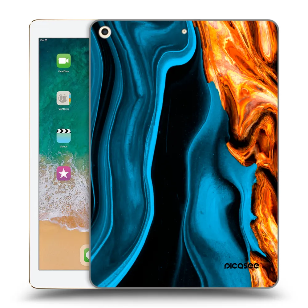Picasee silikónový prehľadný obal pre Apple iPad 9.7" 2017 (5. gen) - Gold blue