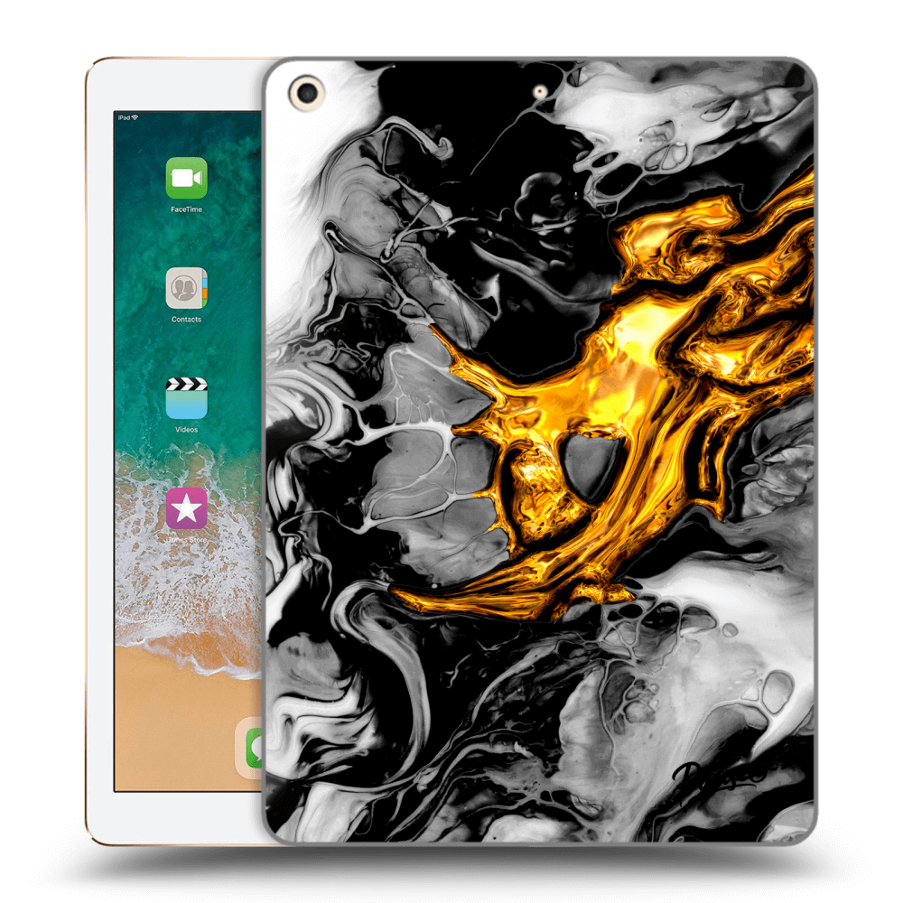 Picasee silikónový čierny obal pre Apple iPad 9.7" 2017 (5. gen) - Black Gold 2