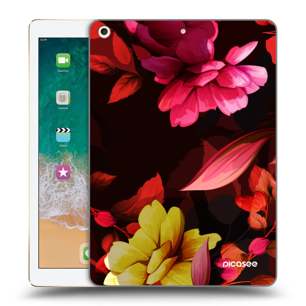 Silikónový prehľadný obal pre Apple iPad 9.7" 2017 (5. gen) - Dark Peonny