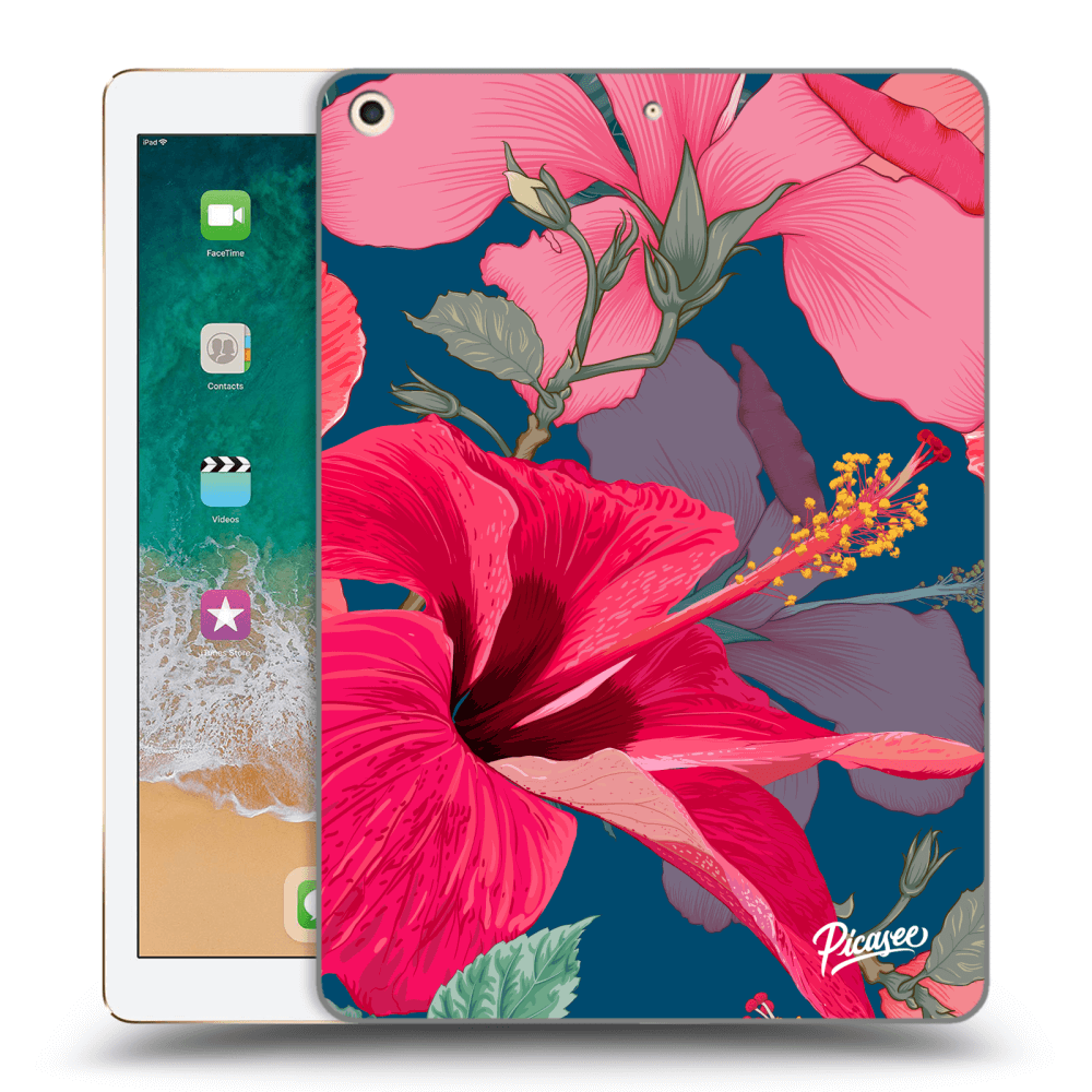 Picasee silikónový prehľadný obal pre Apple iPad 9.7" 2017 (5. gen) - Hibiscus