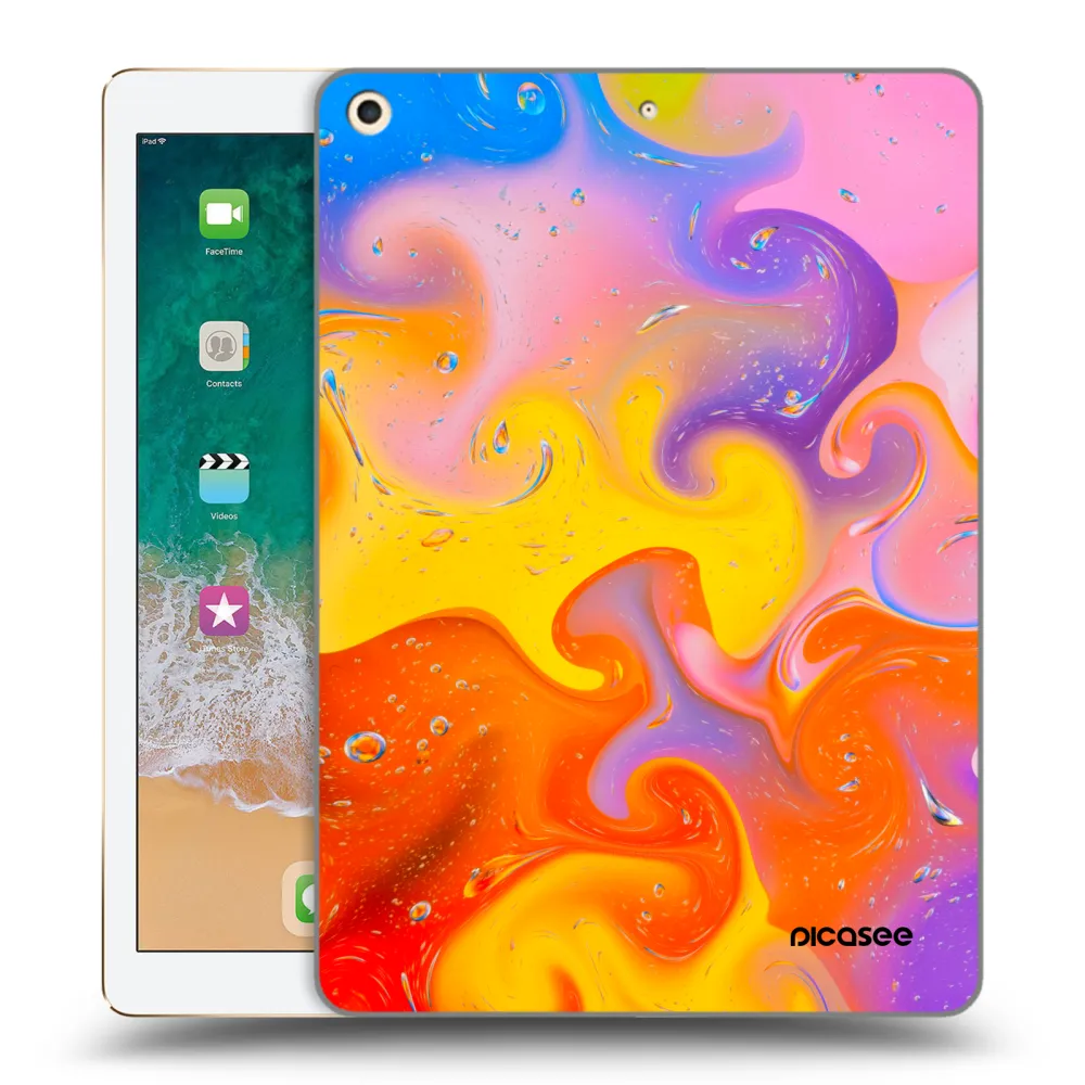 Picasee silikónový prehľadný obal pre Apple iPad 9.7" 2017 (5. gen) - Bubbles