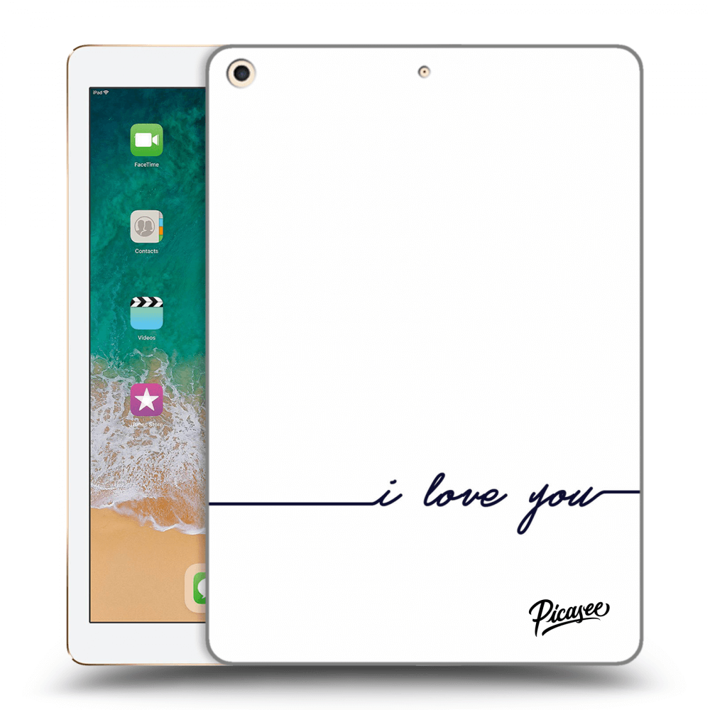 Picasee silikónový čierny obal pre Apple iPad 9.7" 2017 (5. gen) - I love you