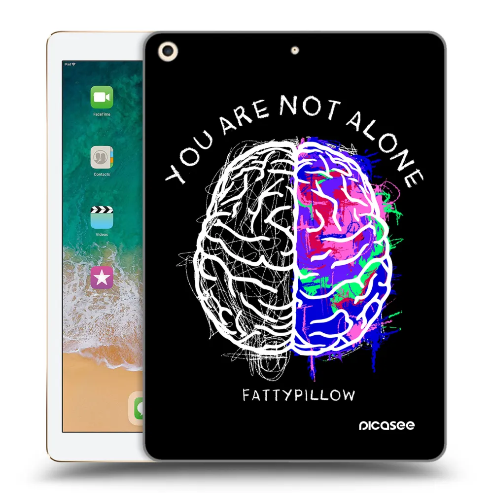 Picasee silikónový prehľadný obal pre Apple iPad 9.7" 2017 (5. gen) - Brain - White