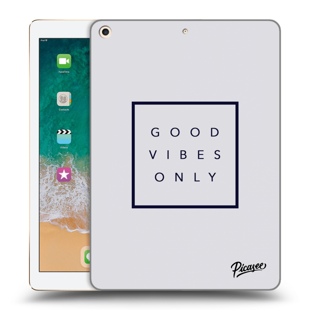 Picasee silikónový čierny obal pre Apple iPad 9.7" 2017 (5. gen) - Good vibes only