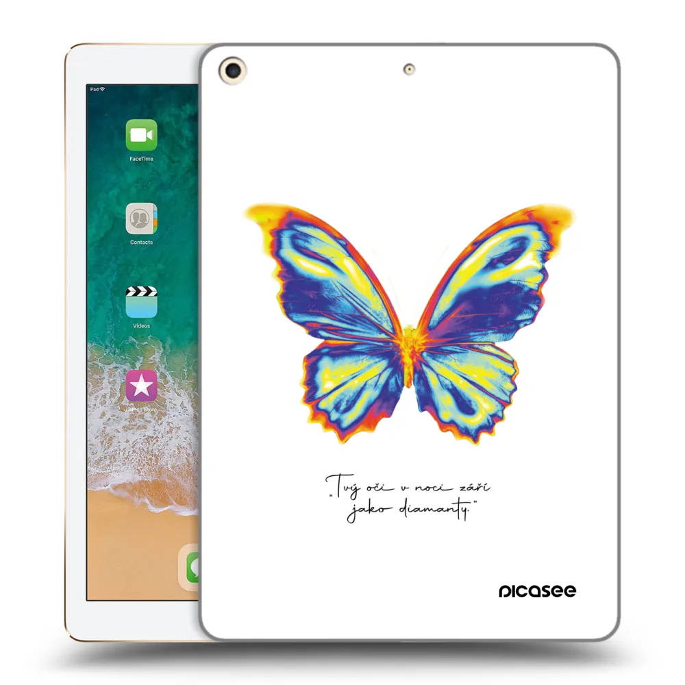 Silikónový prehľadný obal pre Apple iPad 9.7" 2017 (5. gen) - Diamanty White