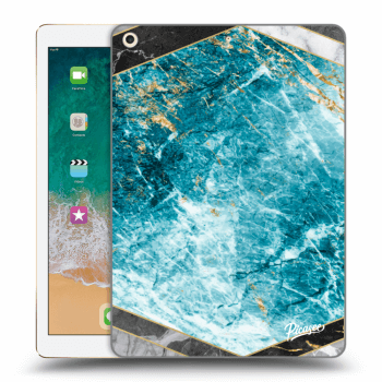 Picasee silikónový prehľadný obal pre Apple iPad 9.7" 2017 (5. gen) - Blue geometry