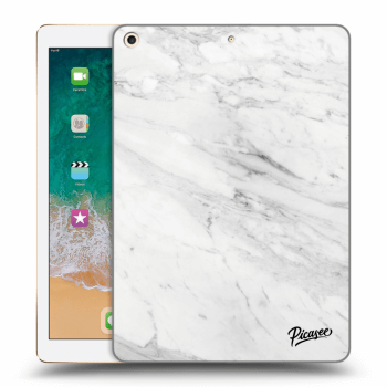 Picasee silikónový čierny obal pre Apple iPad 9.7" 2017 (5. gen) - White marble