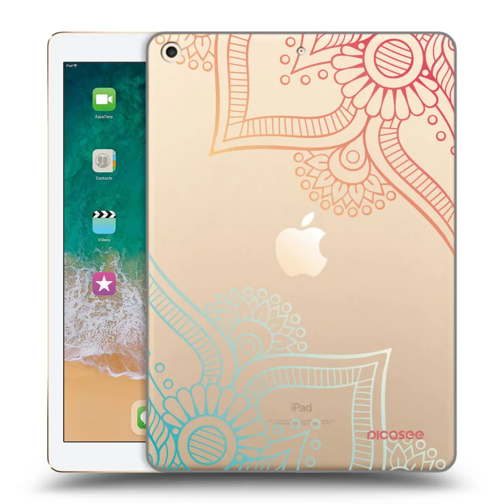 Picasee silikónový prehľadný obal pre Apple iPad 9.7" 2017 (5. gen) - Kvetinový vzor