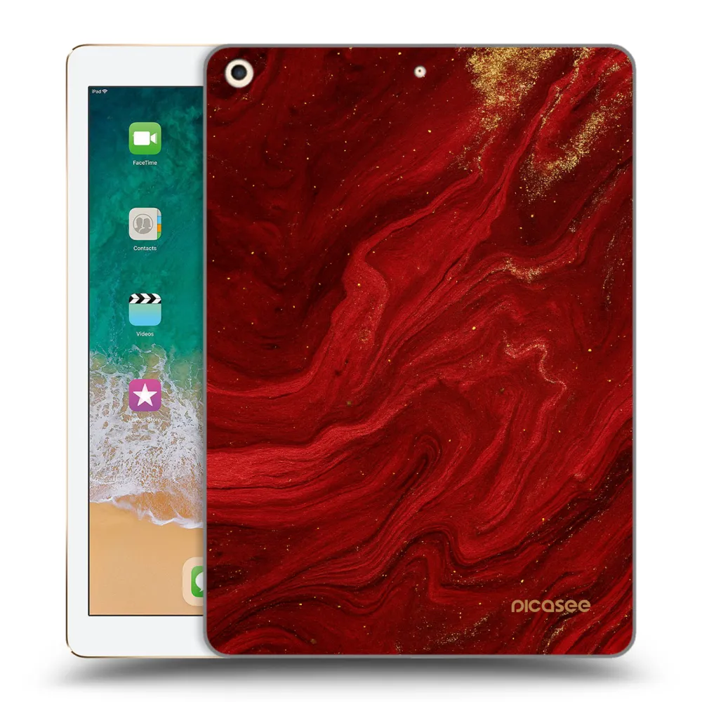Picasee silikónový prehľadný obal pre Apple iPad 9.7" 2017 (5. gen) - Red