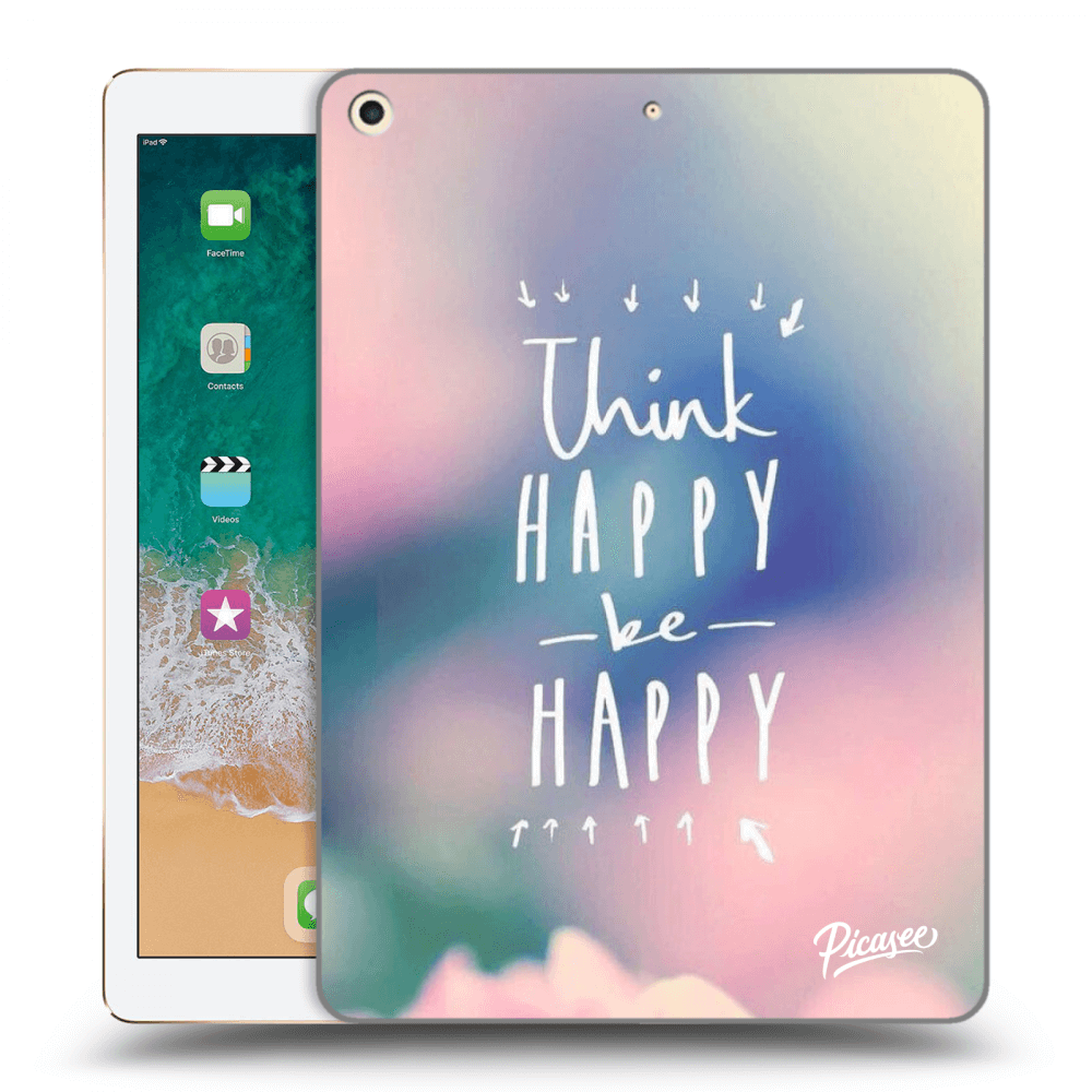 Picasee silikónový prehľadný obal pre Apple iPad 9.7" 2017 (5. gen) - Think happy be happy
