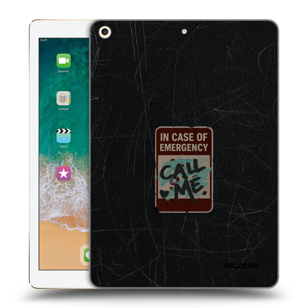 Picasee silikónový prehľadný obal pre Apple iPad 9.7" 2017 (5. gen) - EMERGENCY
