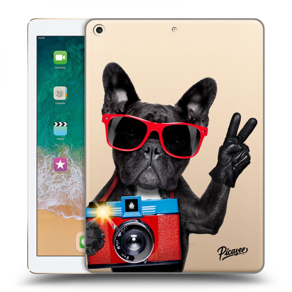 Picasee silikónový prehľadný obal pre Apple iPad 9.7" 2017 (5. gen) - French Bulldog